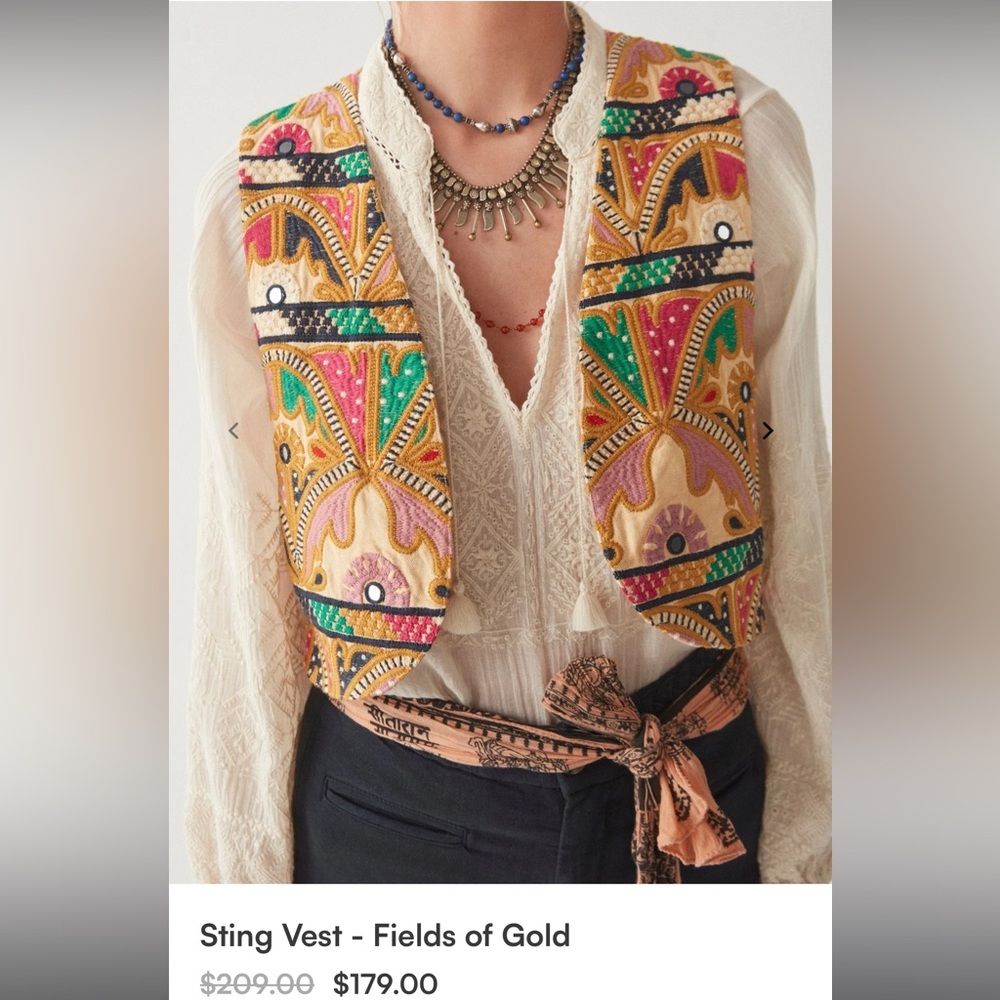NWT MAISON HOTEL The Sting Vest in Fields of Gold.